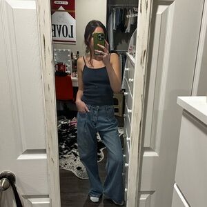 Wide Leg Baggy Fit Jeans, Size 26